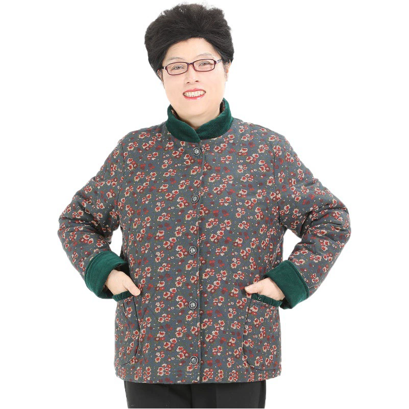 Dipelai на весну, осень и зиму, новое свободное повседневное пальто с карманами и цветочной тонкой хлопковой подкладкой для людей среднего и пожилого возраста, можно носить внутри и снаружи