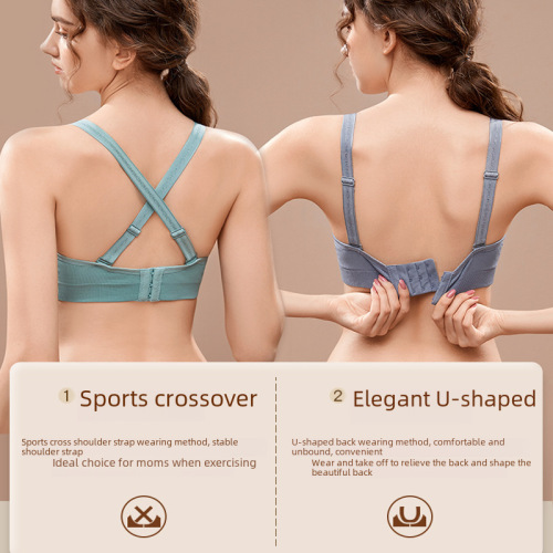 Maternity large cup beauty back feeding bra, nursing bra without wire, front fastener, shaping, anti-sagging, thin style nursing underwear