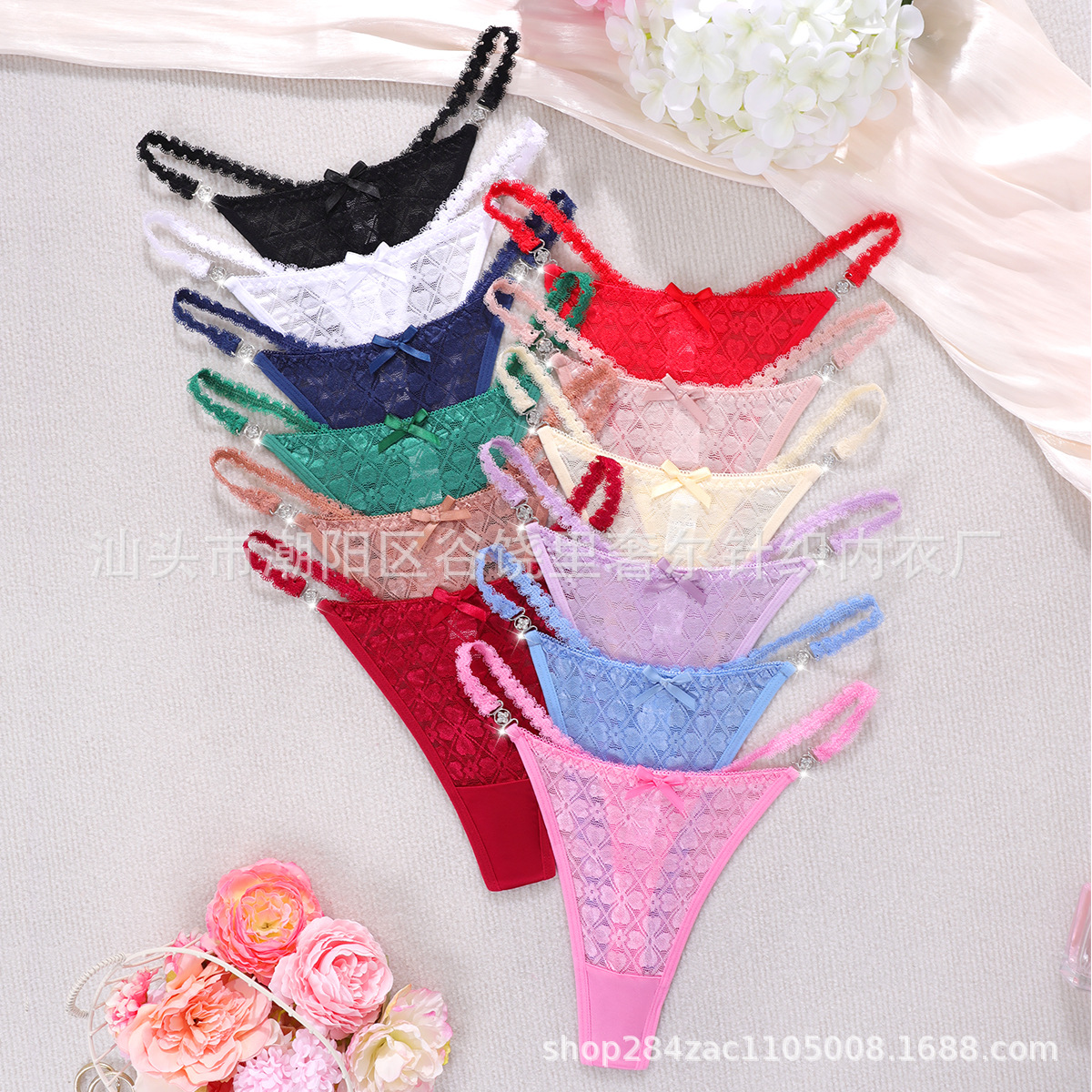 Manufacturer Supplies European and American Summer Women's Sexy Thin Lace Transparent Pure Desire Thongs Ultra-Thin Panties in Stock