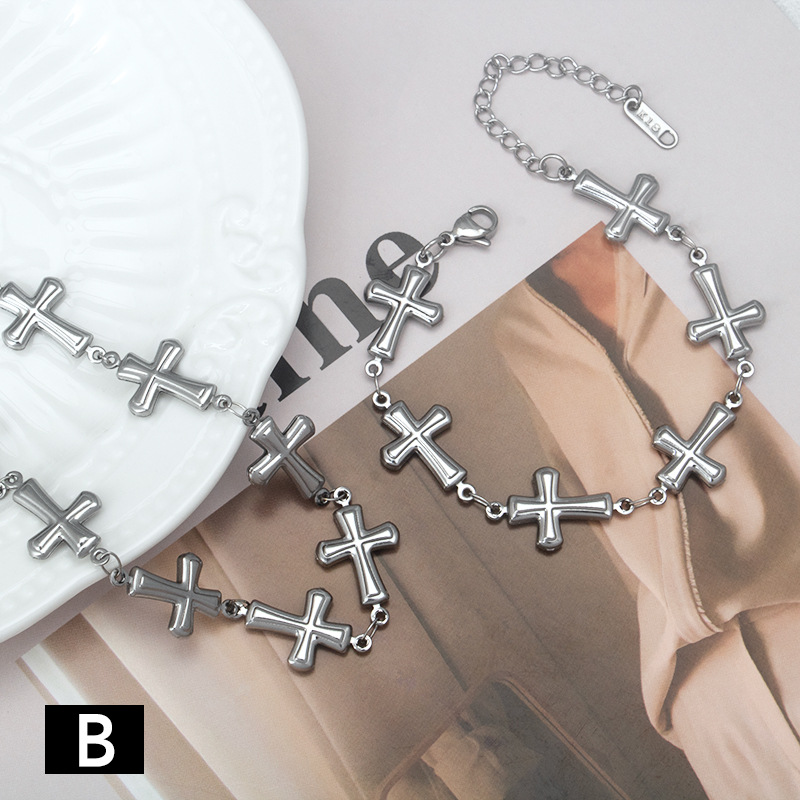 Collier et bracelet papillon coquillage en acier inoxydable_voghion.com