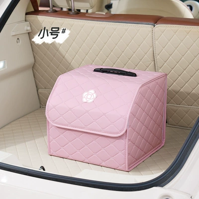 Car trunk storage box Car storage bag/box - small-folding-storage-box-with-pink-camellia