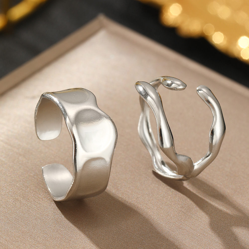 Daily Occasion 304 Stainless Steel Material Solid Color Pattern Wholesale Jewelry Simple Style Solid Color 304 Stainless Steel Stainless Steel Rings
