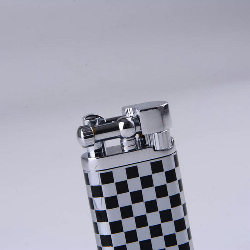 Pipe oblique fire checkered pattern personalized fashionable new product lighter inflatable creative grinding wheel printable logo manufacturer wholesale