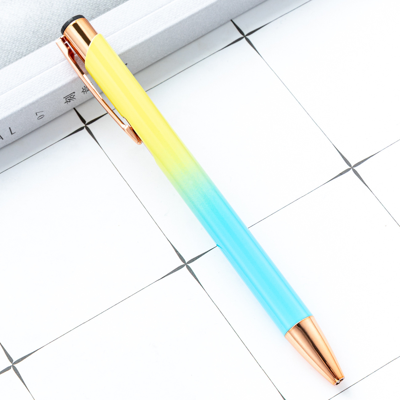 Metal bolígrafo de presión dos bobinas de aluminio barra de pluma de negocios puede imprimir logotipo publicitario regalo bolígrafo promocional fábrica al por mayor