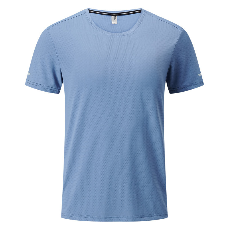 Summer Ice Silk Mesh T-Shirt, Cool and Quick-Drying Short-Sleeved T-Shirt, Men's Sports Quick-Drying T-Shirt, Round Neck, Cool Short-Sleeved T-Shirt