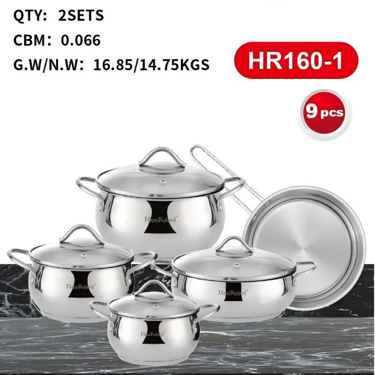 Juego de olla de acero inoxidable de 5 piezas de Jiangmen