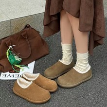 【牛反绒羊毛里】冬季新款包头勃肯拖鞋小土豆丑萌鞋毛毛鞋女外穿