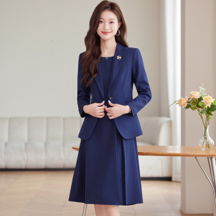 Suit suit Women's 2024 Spring and Autumn Temperament High-end Professional suit Suit Jacket with Dress Two-piece Set