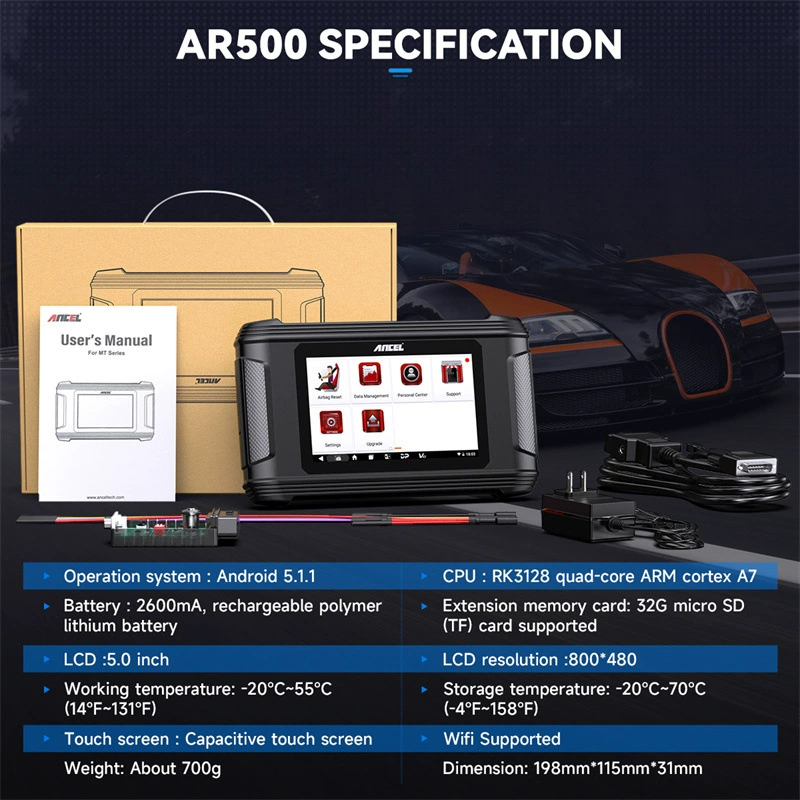 ANCEL AR500 Автомобильный инструмент для восстановления подушки безопасности чтения/записи EEPROM/FLASH модуль восстановления батареи