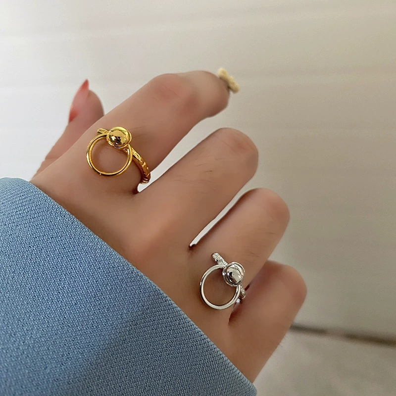 Fashionable creative ring, trend accessory, Korean style, simple and elegant design, on index finger, internet celebrity