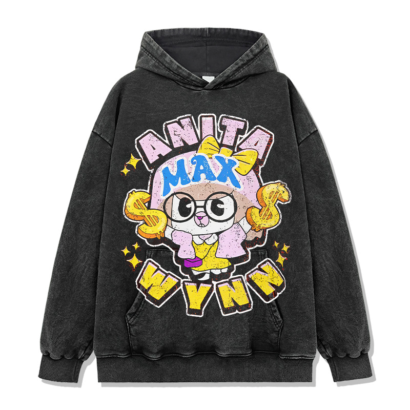 Cross-border Print Drake Duck Anita Max Win Washed Long Sleeve Round Neck Short Sleeve T-shirt Hoodie Men