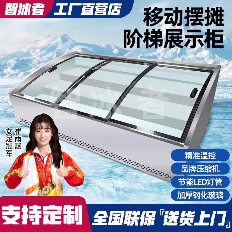 阶梯冰台冷藏保鲜展示柜商用烧烤冷冻点菜台式摆摊三轮车炸串冰柜