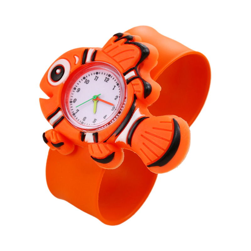 Children's Cute and Fashionable Snap Watch for Boys and Girls, Quartz Watch, Childlike Timing Large Dial