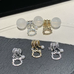 14K Gold-Plated Color-Preserving Kt Cat Crystal DIY Jewelry Accessories Spacer Beads Handmade Beading Materials Exquisite Versatile Spacers