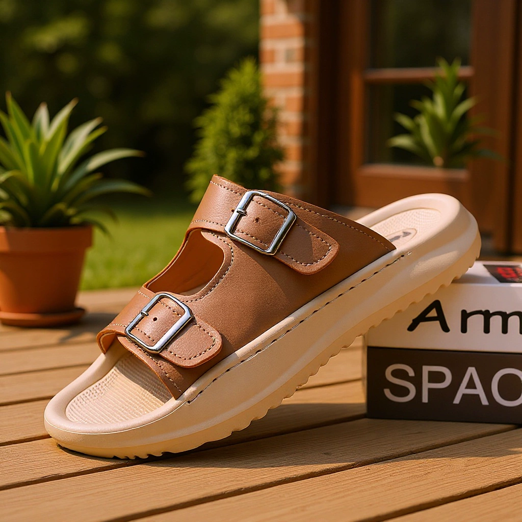 Мужские модные шлепанцы лето 2025, новинка, кросс-бордер, пляжная обувь, повседневные сандалии на толстой подошве