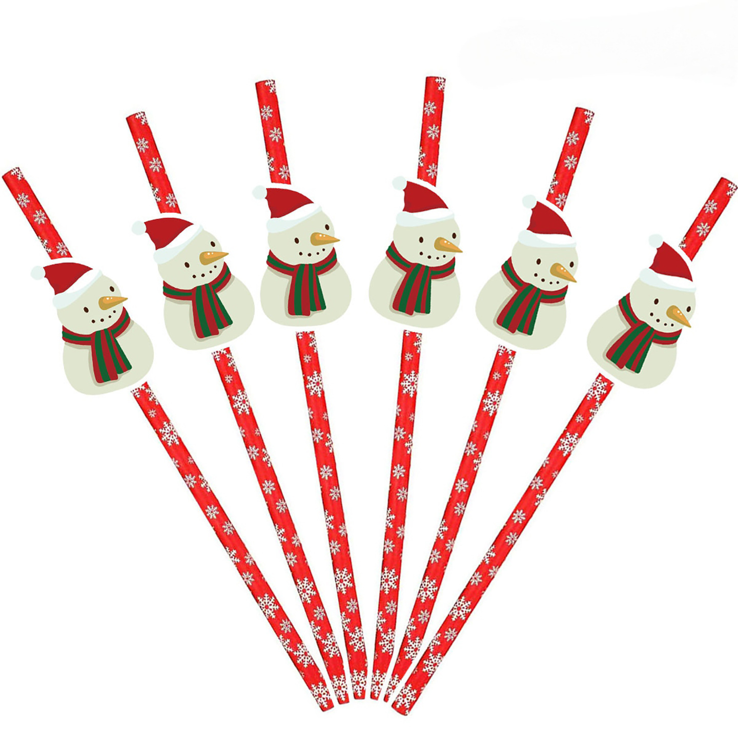 Papá Noel Papá Noel muñeco de nieve fiesta decoración postre pastel cóctel bebida paja image 22