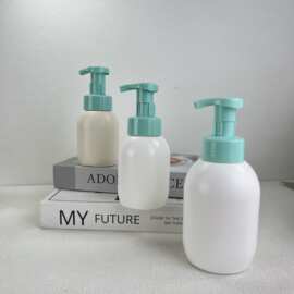 定制绿色泵头HDPE材质起泡瓶250/300/500ml 洁面/洗手/剃须慕斯瓶