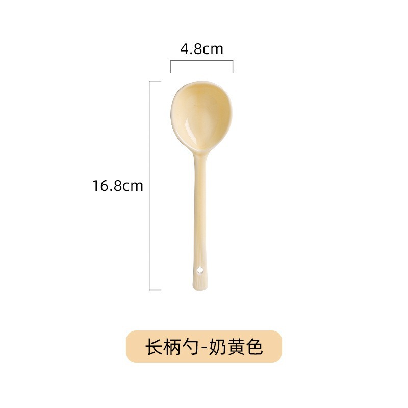 Leche Huhu Cuchara de cerámica Vajilla para una persona Comida para el hogar Pinfeng Tacón amarillo Platos para el hogar Juegos para el hogar