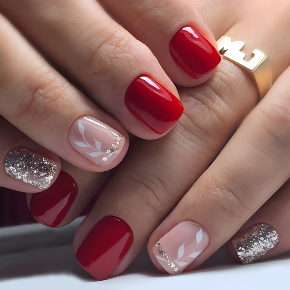 Puntas de uñas postizas de estilo europeo y americano, piezas de uñas desmontables de longitud media, uñas usables, puntas de uñas puras y elegantes.