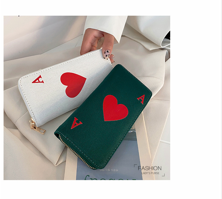 Women's Letter Heart Shape Canvas Zipper Wallets display picture 3