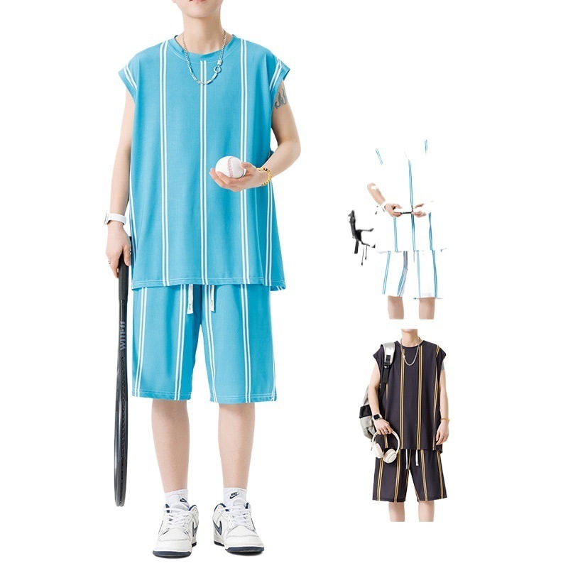 2025 verano nuevo traje deportivo hombre ropa de secado rápido correr ropa deportiva casual suelta hombre acondicionamiento de verano