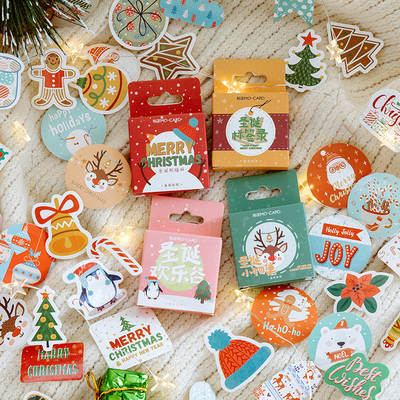 New boxed stickers Christmas series special-shaped Journal Diary decoration universal sealing stickers 4 options