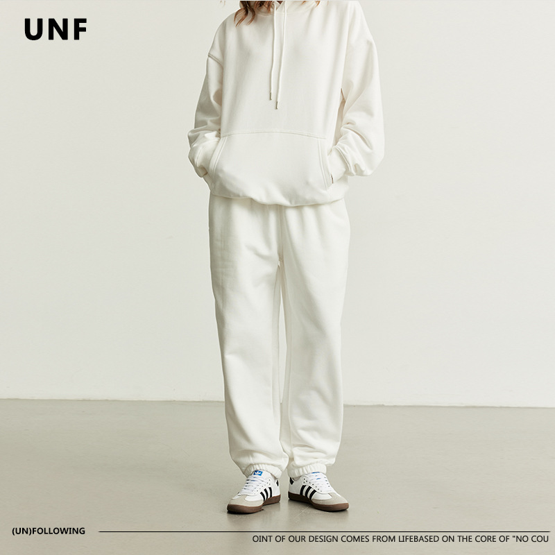 UNF 2024 otoño e invierno 380G tecnología de calidez terciopelo pesado recto holgado pantalones casuales para hombres y mujeres