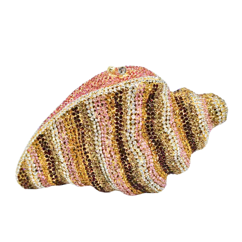 Seleccione estrictamente Shell Conch Stone Bag conchas conchas diamantes bolsas de cena diamantes bolsas de mano de mujer