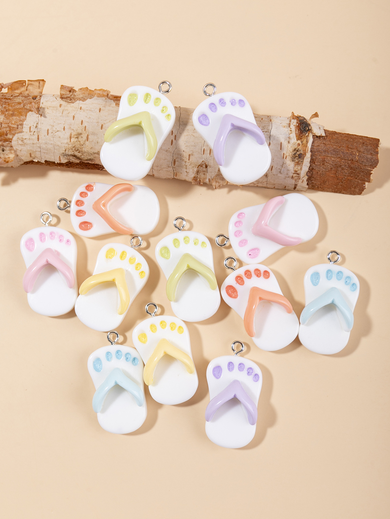 12 Pieces Simple Style Slippers Resin Enamel Pendant Jewelry Accessories display picture 3