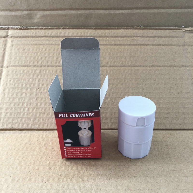 彩盒包装圆柱形切片药盒 圆筒形切片药盒 4合1圆柱切片药盒