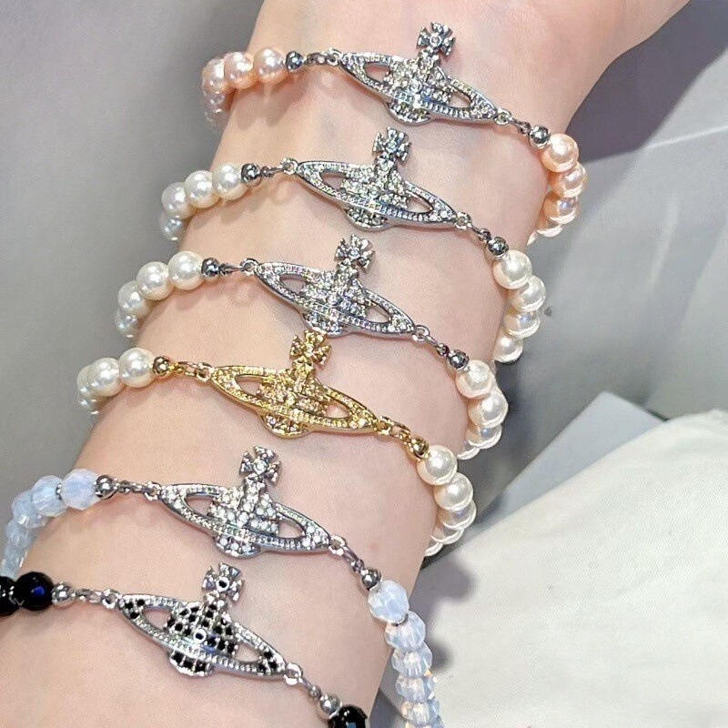 【Live Streaming Dropshipping】Queen Mother Pearl Bracelet for Women, Complete Series Saturn Pearl Pendant, High-Quality Jewelry