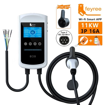 Feyree New Energy Electric Vehicle Elektrikli avtomobil şarj stansiyaları - 43-inch-screen-european-standard-wall-mounted-11kw