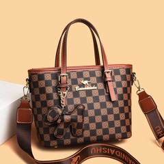 高级质感包包女2025新款时尚小众斜挎包爆款手提格子水桶女包bags