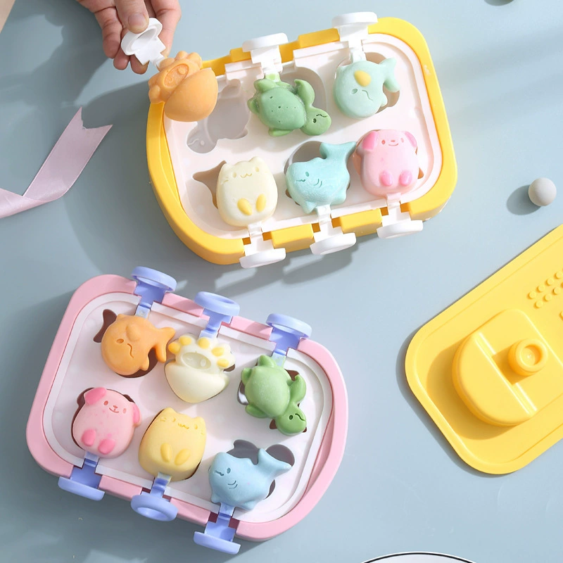 Cartoon constructor, silicone boat for ice cream, children's mold, ice cream, 6 pieces