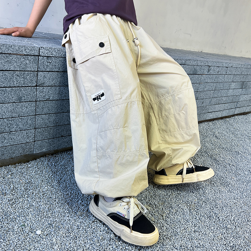 Pi Shuai Pojkar Tunna 2024 Nya Myggsäkra Mellanstorlekar Stora Barn Sommararbetsbyxor Trendiga_voghion.com