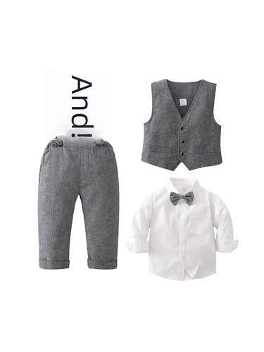 Cross-border children's clothing, one-piece dropshipping, British-style suit children's set, baby clothes, spring and autumn, gentleman's dress, boys' autumn clothing