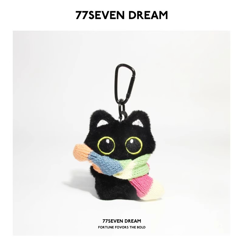 小さな黒猫バッグペンダントかわいいぬいぐるみ人形車のキーホルダーペンダントチェーン学生ギフトトレンディ|undefined