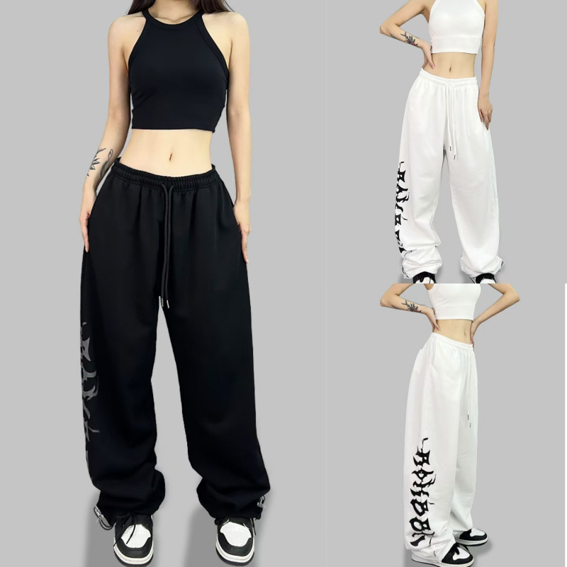 Street Dance Fashion Brand Jazz Dance Pants Women's Jazz Dance Printed Sweatpants Hip-Hop Loose Casual Sports Pants Fashion