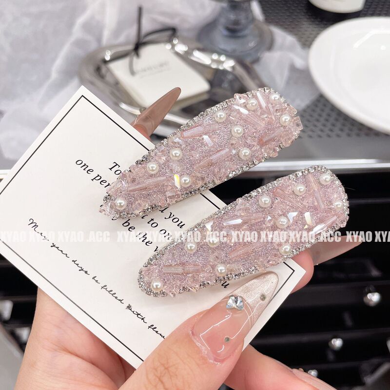Pink Crystal Crystal Korean Style Simple Water Drop Elegant Bangs Broken Hair Clip Fixed BB Clip Hair Clip Pink Crystal Crystal Korean Style Simple Water Drop Elegant Bangs Broken Hair Clip Fixed BB Clip Hair Clip