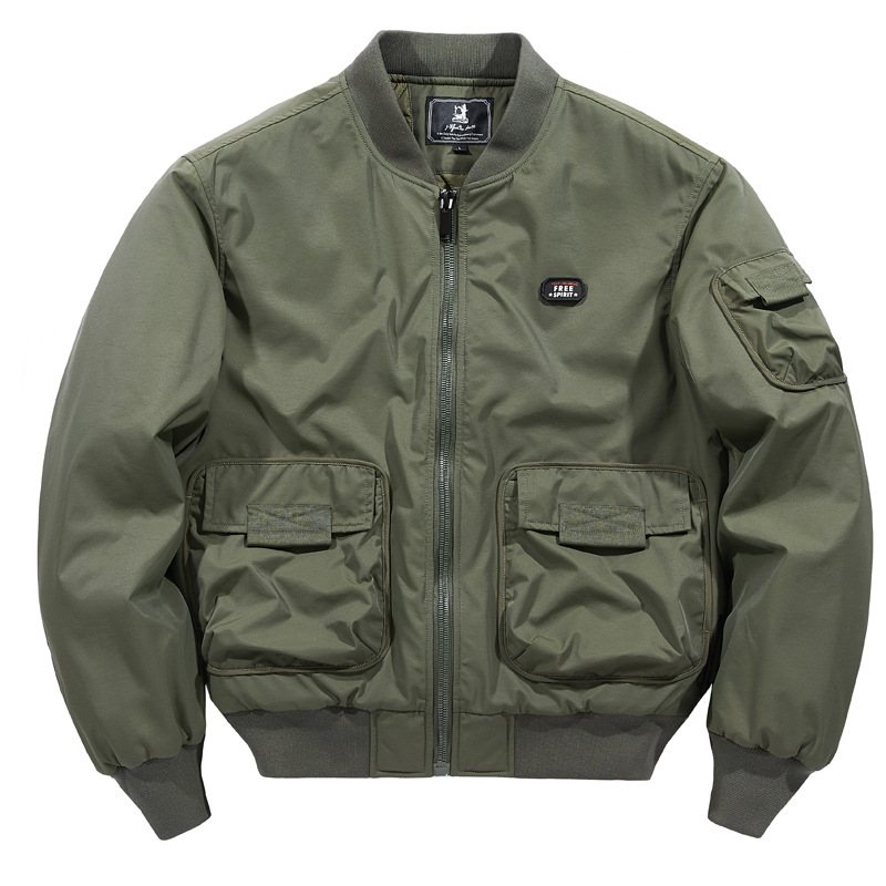 Men's Down Jacket Reversible Fleece Lined Stand Collar Winter_voghion.com