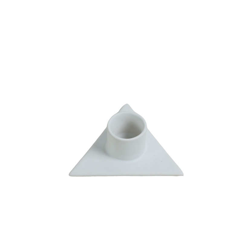 Adornos de candelabros de cerámica triangulares retro modernos, accesorios de cena a la luz de las velas, encimeras románticas, decoraciones de mesa