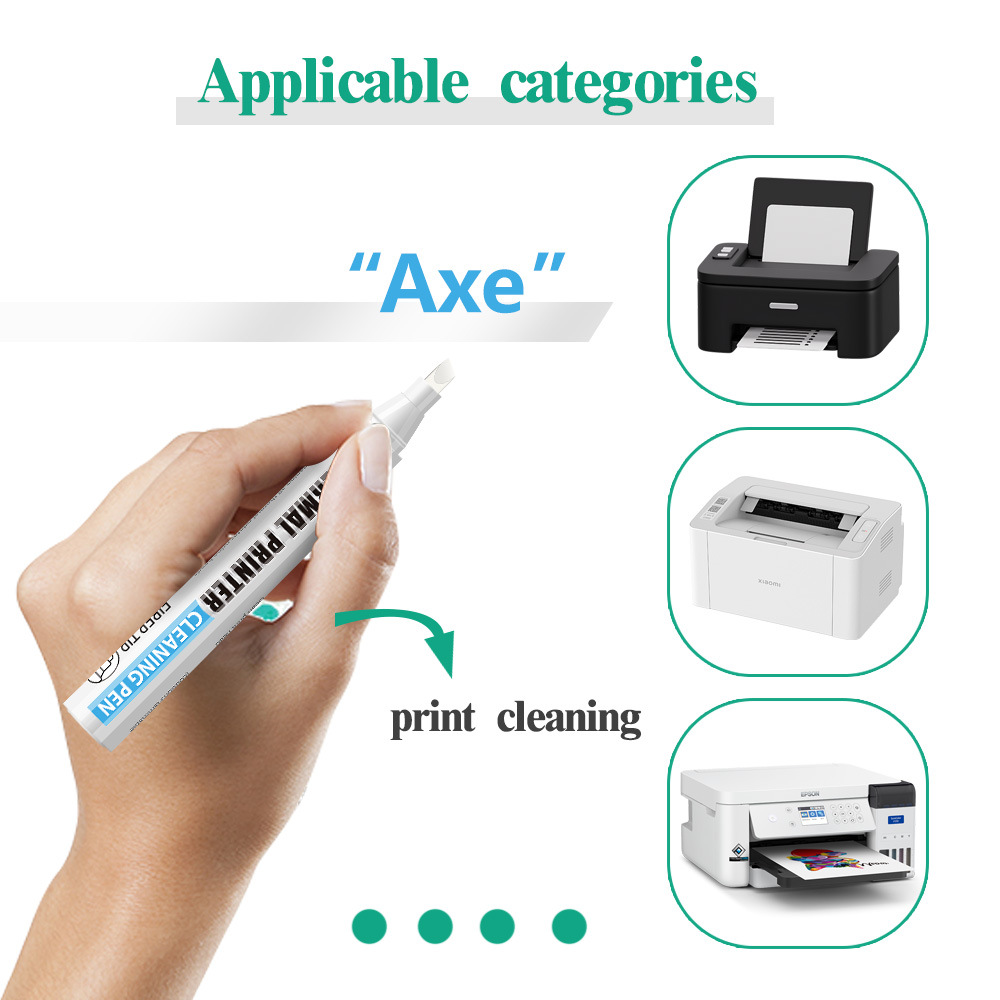 Impresora térmica transfronteriza Pluma de limpieza con alcohol Pluma de limpieza con cabezal de corte de fibra Pluma de limpieza de hoja adhesiva