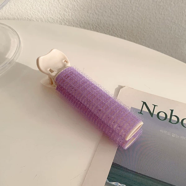 Purple hairpin fluffy clip on white background-10.5CM