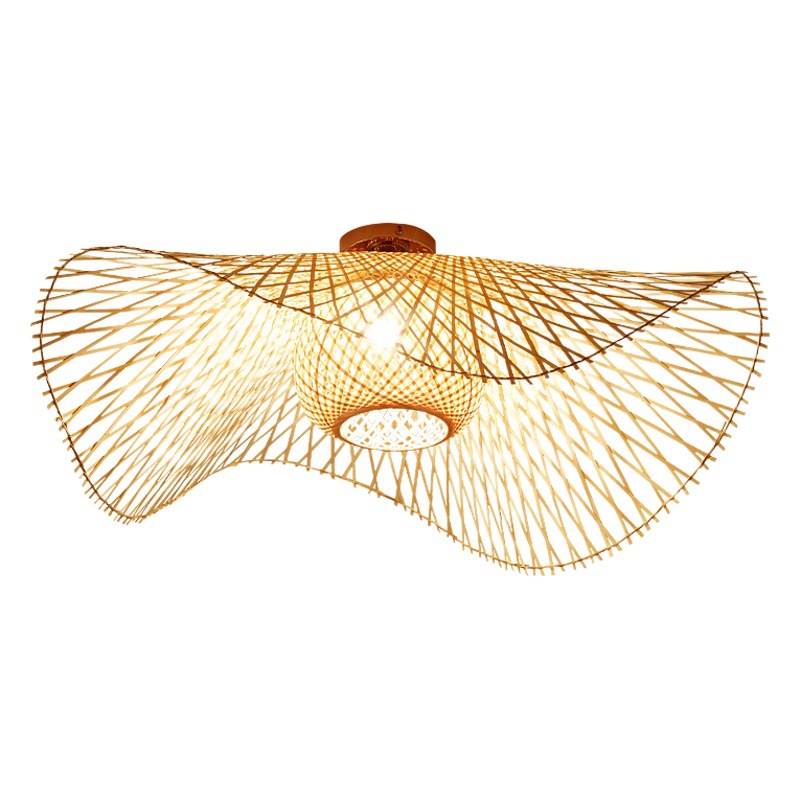 Nuevo estilo chino lámpara de techo restaurante Zen bambú tejido dormitorio estudio personalidad creativa Sudeste asiático japonés lámparas