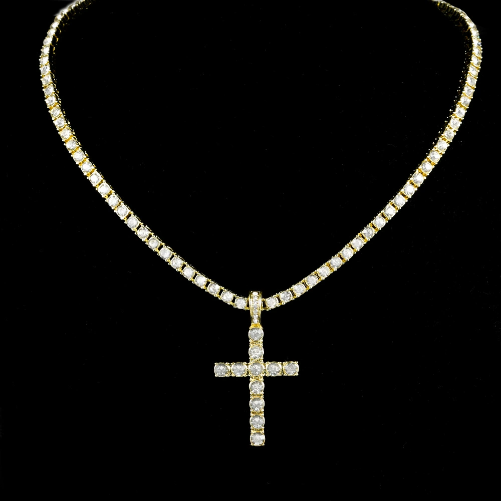 Оnecklace в стиле хип-хоп, подвеска в виде тенниса, аксессуар, оптом, европейский стиль, 4 мм