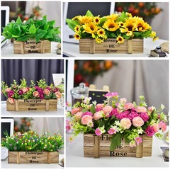模造花造花プラスチック花デスクトップ装飾太陽花食卓緑植鉢植え置物壁フェンス花客間