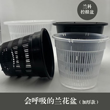 加厚塑料花盆兰科透明透气方盆青山控根盆水培定植篮大号镂空石斛