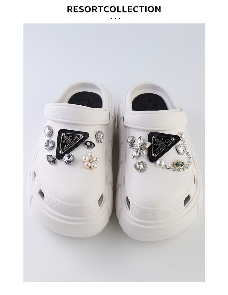 Triangle Rhinestone Flower Shoe Ornament Detachable Chain Shoe Buckle display picture 3