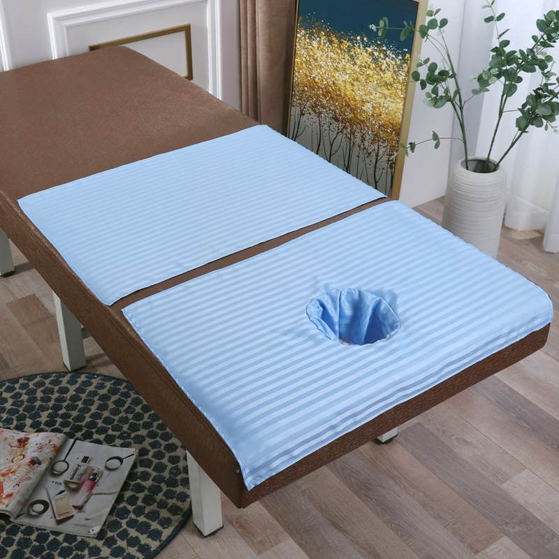 Factory wholesale beauty bed hole towel cloth polyester mercerized cotton massage cloth pillow towel square massage bedside towel