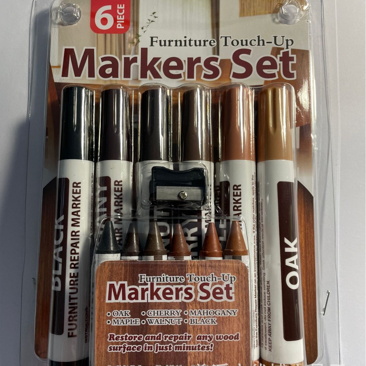 Nuevo 6 bolígrafos + 6 Crayon + sacapuntas